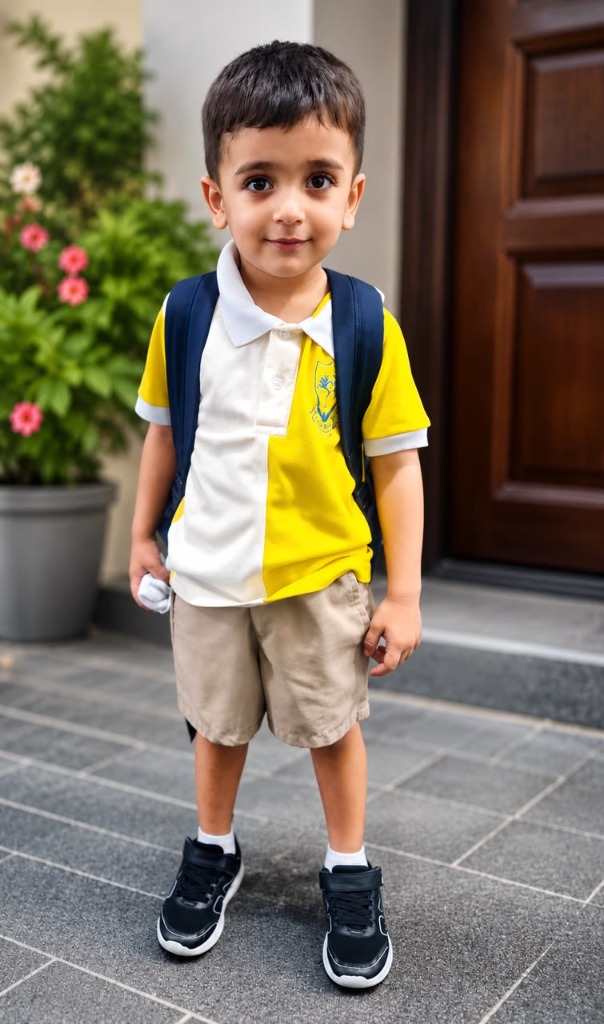 Happy preschool child playing and learning